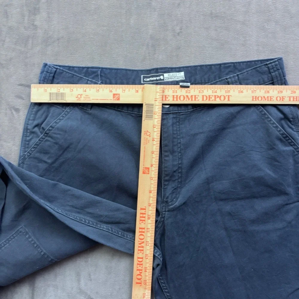 Carhartt Rugged Flex Relaxed Fit Canvas Work Pants Navy Blue 40x30 BN2291-M